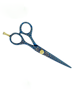 Durable Lightweight Salon Hair Cutting Scissors <b>Barber</b> Shears Hairdressing Scissors Sharp <b>Blade</b> Blue Patterned Design - Product Image 6