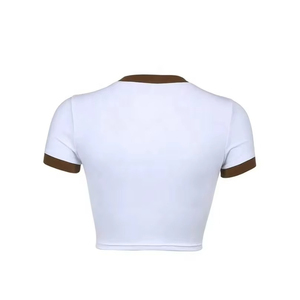 Summer Use Casual Wear Comfortable Women <b>Crop</b> T Shirt High Quality Custom Design Short Sleeve <b>Crop</b> T Shirts for Women - Product Image 2