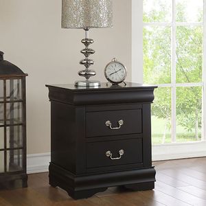 Comodino nero a 2 cassetti - Product Image 1