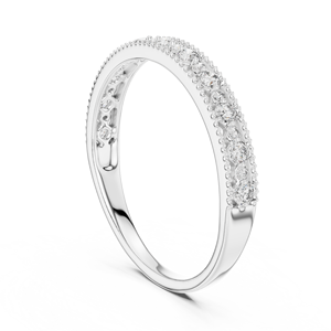 CLASSY WOMEN'S LAB GROWN DIAMOND <b>RING</b> SET 18KT SOLID WHITE GOLD RHODIUM PLATED ENGAGEMENT PARTY/WEDDING/GIFT GLAM EVERYDAY - Product Image 2