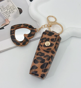 Porte-clés en cuir à motif léopard, ensemble de porte-clés en cuir PU, étui pour clés, breloque de sac portable - Product Image 3