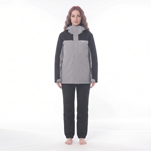 Ensemble de veste de ski imperméable pour femme HAWK EYE, gris noir, à capuche, isolée synthétiquement, vêtements de neige, équipement d'hiver pour l'extérieur - Product Image 5