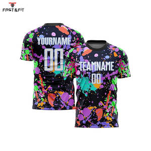 Maillot de football à manches courtes en coton personnalisé par sublimation pour hommes adultes, séchage rapide, respirant, uniforme d'équipe - Product Image 2