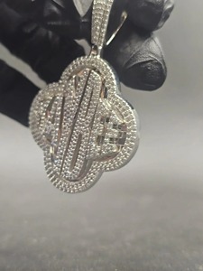 Colgante con Letra y Cristales de Imitación, Microincrustaciones, Diseño Temático, Unisex, Joyería de Moda Hiphop - Product Image 4