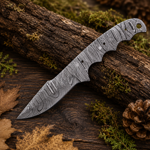 Hojas de Cuchillo de Acero de Damasco Hechas a Mano con Punta Caída, 0.5mm de Grosor, para Caza, Fabricación de Cuchillos Personalizados, Proyectos DIY, Fábrica OEM - Product Image 1