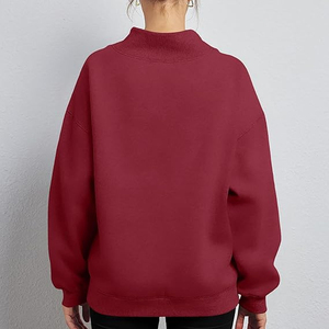 Women <b>Mock</b> <b>Neck</b> Sweatshirt Breathable Soft Fabric <b>Top</b> - Product Image 5