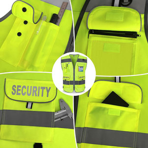 Chaleco de Seguridad de Alta Visibilidad Impermeable Talla Grande con Franjas Reflectantes y Múltiples Bolsillos Unisex para Trabajo - Product Image 3