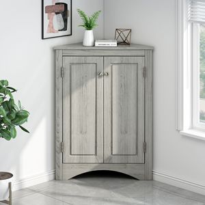 Mobiletto Triangolare Regolabile Autoportante per Cucina e Bagno con Pratici Ripiani - Product Image 1