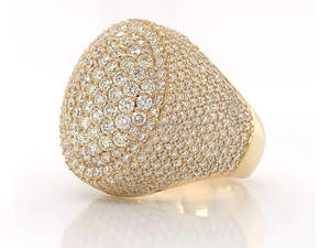 Anillo de boda de moissanita de corte redondo estilo hip hop, anillo llamativo personalizado de plata de ley chapado en rodio con incrustaciones de circonitas para hombre - Product Image 2