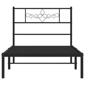 Cadre de lit double en acier noir avec revêtement poudré, lit rectangulaire en métal - Product Image 5