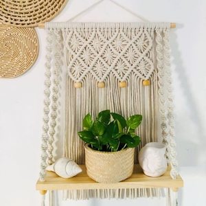 MORE Décoration murale en macramé bohème indien en coton tissé à la main pour chambre à coucher, couloir, chambres d'enfants et d'adolescents, toutes occasions - Product Image 3