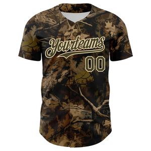 Custom Printed Camo Baseball Jersey Breathable Athletic 100% Polyester Short Sleeve All Seasons - Product Image 6