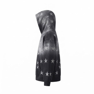 Sudadera con Capucha Extra Grande para Hombre, Estilo Vintage, Lavado Ácido, con Estrellas en Relieve, con Bolsillo, Informal para Otoño - Product Image 3