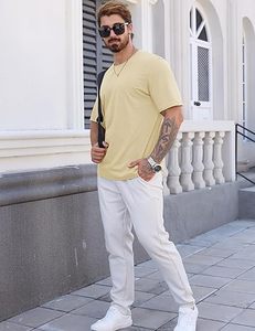 T-shirts pour hommes à manches courtes en coton UPF 50+, légers, respirants, rafraîchissants, décontractés, col rond, t-shirts basiques - Product Image 4