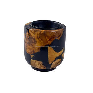 Porte-encens époxy en bois de luxe avec couvercle et plateau pour les coffrets cadeaux du Ramadan et de l'Aïd - Product Image 3