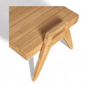 Modern Wooden Teak Stool with <b>bench</b> <b>Seat</b> and Stable Legs for Dining Room Furniture Home Use Midcentury Design - Product Image 4