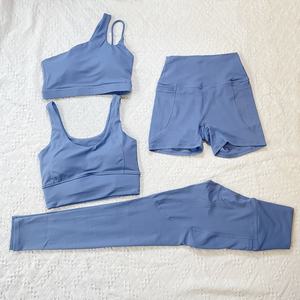 Conjunto Deportivo para Mujer con Sujetador Deportivo de Cuello Asimétrico y Pantalones Cortos de Cintura Alta, Transpirable y Absorbente de Sudor, para Yoga y Fitness, 6 Colores, Tallas S/M/L/XL - Product Image 6