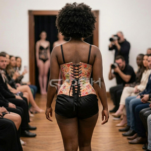 <b>Underbust</b> Steelboned Extreme Curvy Waist Training And Fashion Wear Printed Cotton Corsets / Custom Prints Available - Product Image 4