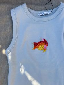 Elegante Top de Tirantes con Bordado de Diseño y Cuentas para Mujer, con Adornos Hechos a Mano Únicos y Diseño Moderno - Product Image 2