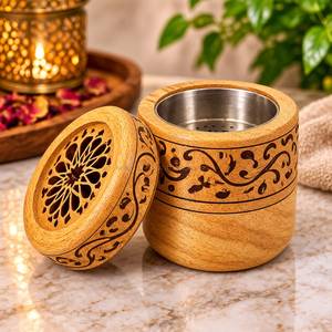 Brûleur de Bakhoor Traditionnel en Résine et Bois, Porte-Madkhan Arabe, Encens Oud, Parfum Religieux, Fait Main, Ramadan, Aïd, Qualité Premium - Product Image 6