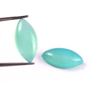 Lote al por mayor de cabujones calibrados de calcedonia acuamarina natural de 3x6 mm con parte trasera plana para fabricación de joyas - Product Image 2