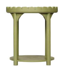 Mesa de Centro Redonda con Borde Festoneado, Mesa Auxiliar de Metal para Sala de Estar o Dormitorio - Product Image 3