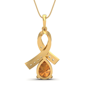 Collar con Colgante de Topacio Chapado en Oro de 18K para Mujer, con Diseño de Lazo de Diamantes, Cadena de Serpiente, Estilo Clásico, Regalo de Joyería - Product Image 3