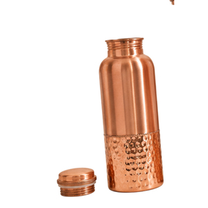 Wholesale Pure Copper <b>Water</b> <b>Bottle</b> Leak-Proof Diamond Embossed <b>Metal</b> Flask Eco-Friendly Ayurvedic <b>Bottle</b> With Handle For Gym - Product Image 3
