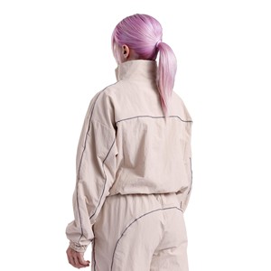 Ensemble de survêtement deux pièces pour femme, manches longues, col montant, fermeture éclair, style sportif décontracté, coupe ample, toutes saisons, respirant, en polyester - Product Image 2