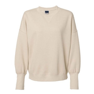 Sweat-shirt en tricot vert uni à col rond pour femme, coupe ample, manches longues, respirant, en coton, pour l'automne - Product Image 3