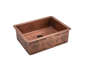 Évier de cuisine double à façade arrondie, style ferme, en acier inoxydable, cuivre gaufré, style mexicain et indien, en promotion, pour salle de bain - Product Image 3