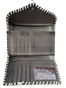 Fashionable Vintage Cowgirl Genuine Leather <b>Wallet</b> Logo <b>Red</b> Blue Animal Print Design Zipper Closure RFID Technology All Seasons - Product Image 4