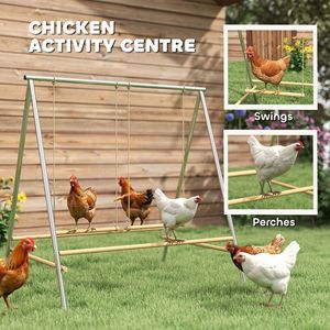 Gabbie per animali da fattoria: Posatoio per galline color argento con 2 barre oscillanti per il posizionamento, accessori per pollaio - Product Image 4