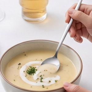 Ensemble de couverts en acier inoxydable de qualité supérieure, finition miroir, design minimaliste, manche long, passe au lave-vaisselle, cuillère à dîner pour mariage - Product Image 3