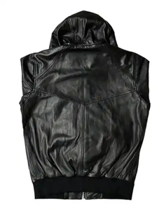 Conjunto Deportivo de Invierno para Hombre, de Cuero Genuino Premium, con Capucha y Transpirable, Chaqueta y Pantalón de Cuero de Lujo, Moda Urbana - Product Image 6