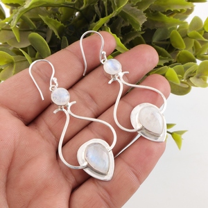 Classy And Trendy Handmade Designer <b>Rainbow</b> Moonstone Earring Jewellery For Women And Girls Wear In Wedding Party's - Product Image 1