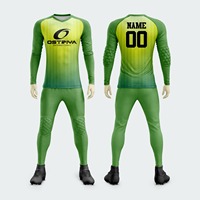 Tenue de Gardien de But de Football 2026 Rembourrée à Manches Longues et Pantalon, Personnalisable, Qualité Supérieure, Imprimée par Transfert Thermique, Respirante, Partie Avant
