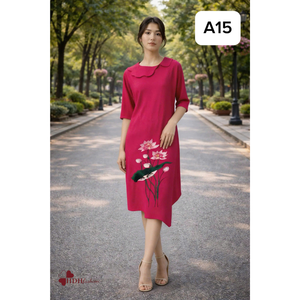 Vestidos al por mayor de 70 cm de largo, de lino premium, estilo recto, Vietnam, 22 cm, para fiesta de noche, café, trabajo, estilo chic, ropa de oficina, boutique - Product Image 1