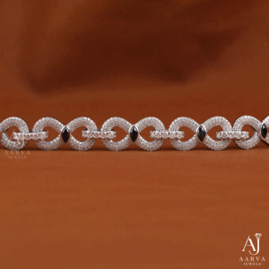 AARVA JEWELS 925 <b>Silver</b> Rhodium Plated Moissanite Chain <b>Bracelet</b> Women's Luxury Geometric Link <b>Bangles</b> Micro Pave Marquise Cut - Product Image 5