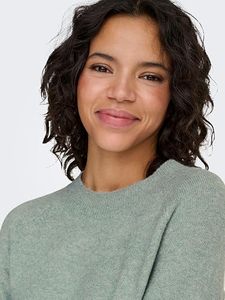 Suéter de Punto con Cuello Redondo para Mujer, Color Sólido, Manga Larga, Estilo Minimalista, para Otoño, 100% Algodón, Anti-Pilling - Product Image 3