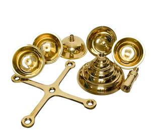 Lampe à huile traditionnelle en laiton pur à cinq faces Panchadeep Bhadradeepam, à mèches multiples, pour la décoration des temples, la prière à domicile et les fêtes. - Product Image 5