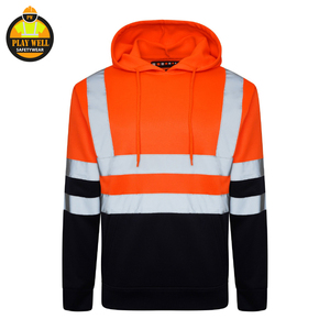 Sweat-shirt à capuche de sécurité réfléchissant pour ouvrier du bâtiment, doublure polaire chaude pour l'hiver, haute visibilité - Product Image 3