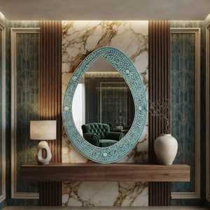 Modern Stylish Handcrafted Wooden Bone Inlay <b>Mirror</b> Frame from India Best Quality wall <b>mirror</b> for Home Decoration - Product Image 4