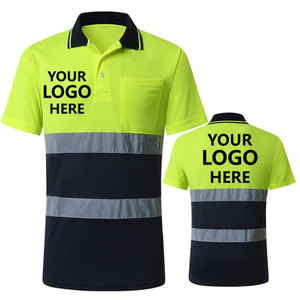 Men Quick Dry Hi Vis Roadway Night Reflective Clothing Short Sleeve Safety Workwear Uniform Polo Shirts - Product Image 1