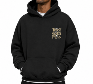 Sweat-shirt à capuche décontracté en molleton de coton noir pour homme, impression personnalisée de qualité supérieure, coupe classique, impression en relief - Product Image 2