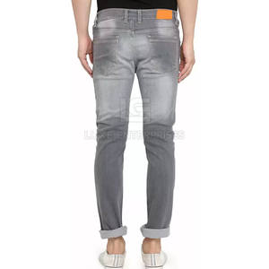 Jean décontracté pour homme 100 % coton, taille haute, couleur unie, respirant, léger, coupe droite, qualité supérieure, nouvelle mode, vente chaude - Product Image 2