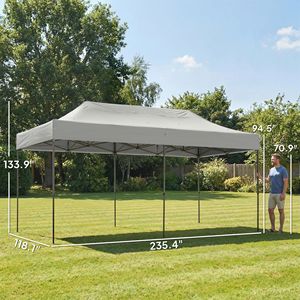 Tenda Pop-Up Bianca Resistente 10 X 20 Piedi, Riparo Istantaneo Portatile per Esterni con Protezione UPF50+ e Borsa con Ruote - Product Image 3