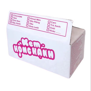 Cajas de Embalaje para Helados de Cartón Corrugado de 3 Capas Plegables con Logotipo Personalizado, Forma Rectangular Blanca y Rosa, Ranuradas, 2 mm de Grosor, Impresión UV Flexo - Product Image 1