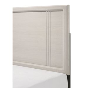 Letto Contemporaneo in Legno con Pannello Singolo Misura King Size, Finitura Bianca/Beige, Arredamento Camera da Letto - Product Image 2
