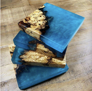 Ensemble de sous-verres en résine artificielle de qualité supérieure, faits à la main en bois et résine, personnalisables, élégants, pour la décoration de la maison, produit de Chine - Product Image 2